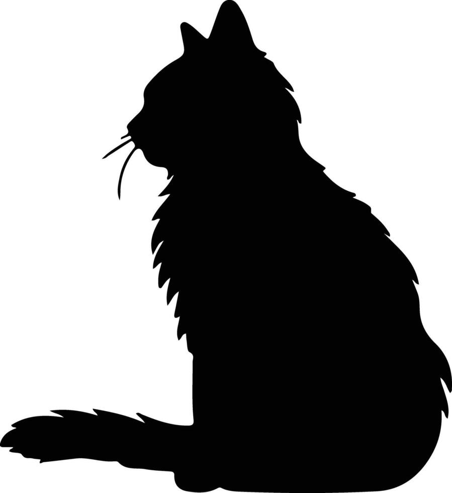amerikanisch Bobtail Katze schwarz Silhouette vektor