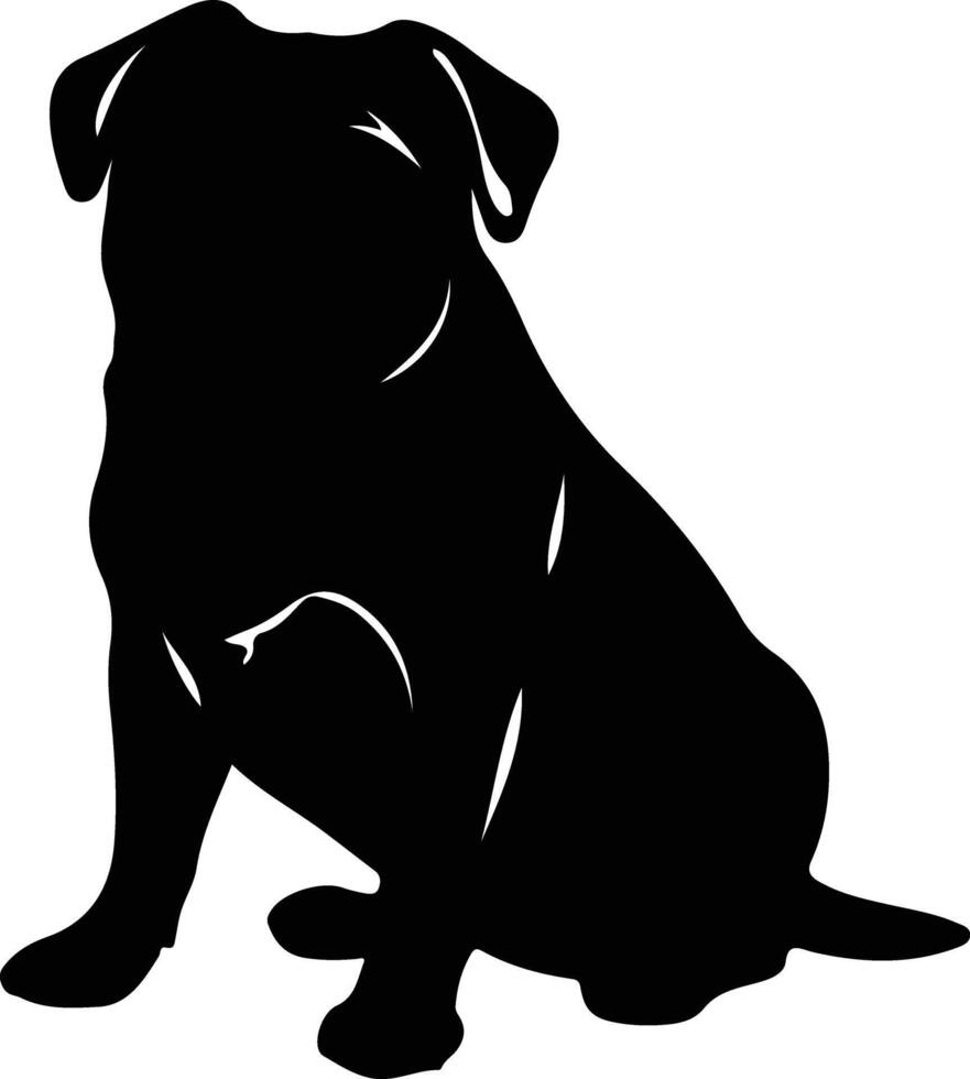 Mops schwarz Silhouette vektor