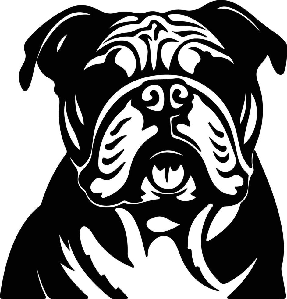 Bulldogge schwarz Silhouette vektor