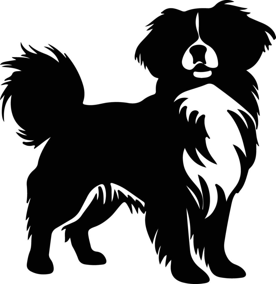 tibetan spaniel svart silhuett vektor