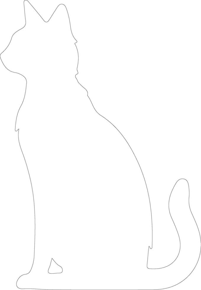 japanisch Bobtail Katze Gliederung Silhouette vektor