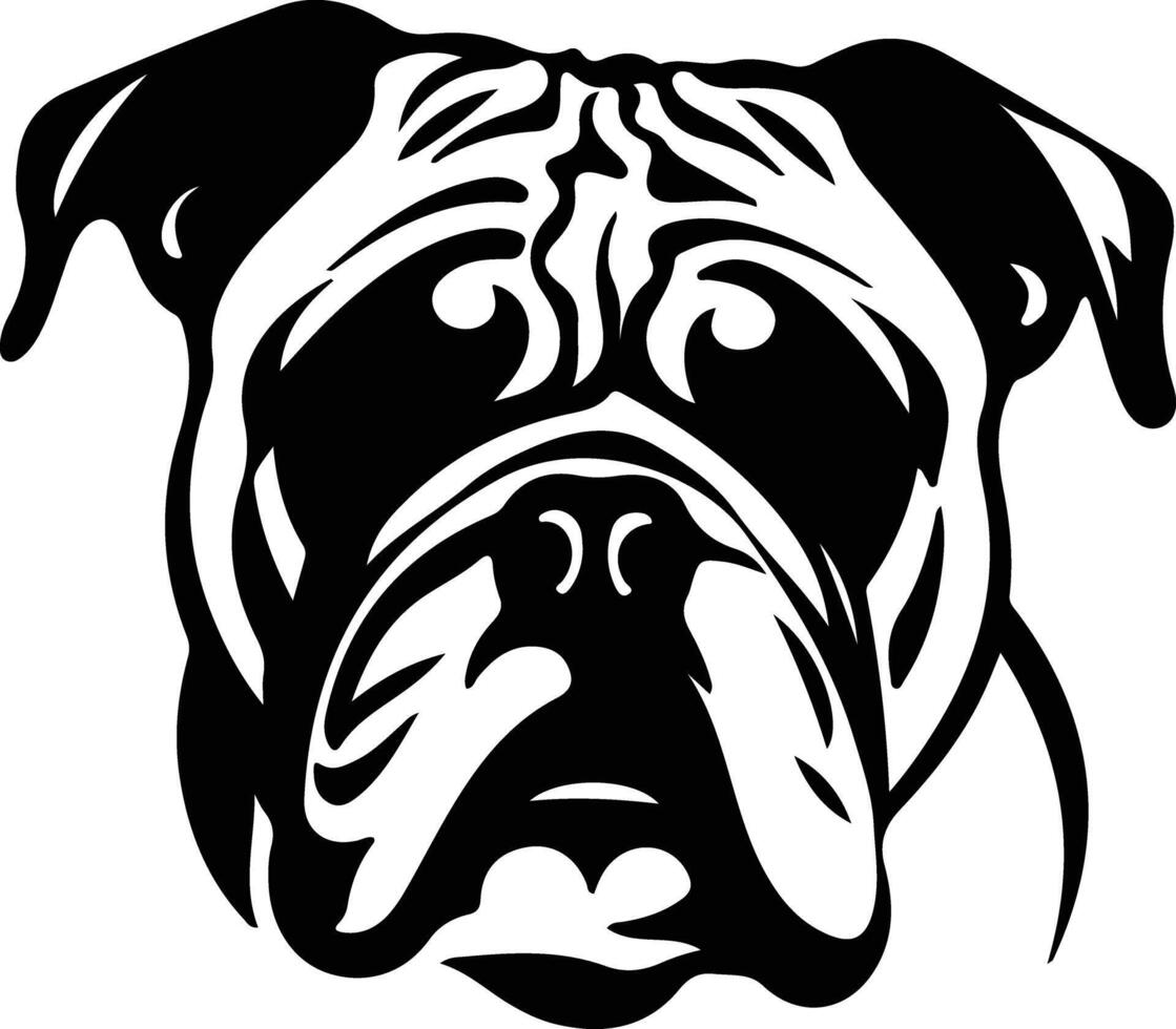 Englisch Bulldogge Silhouette Porträt vektor