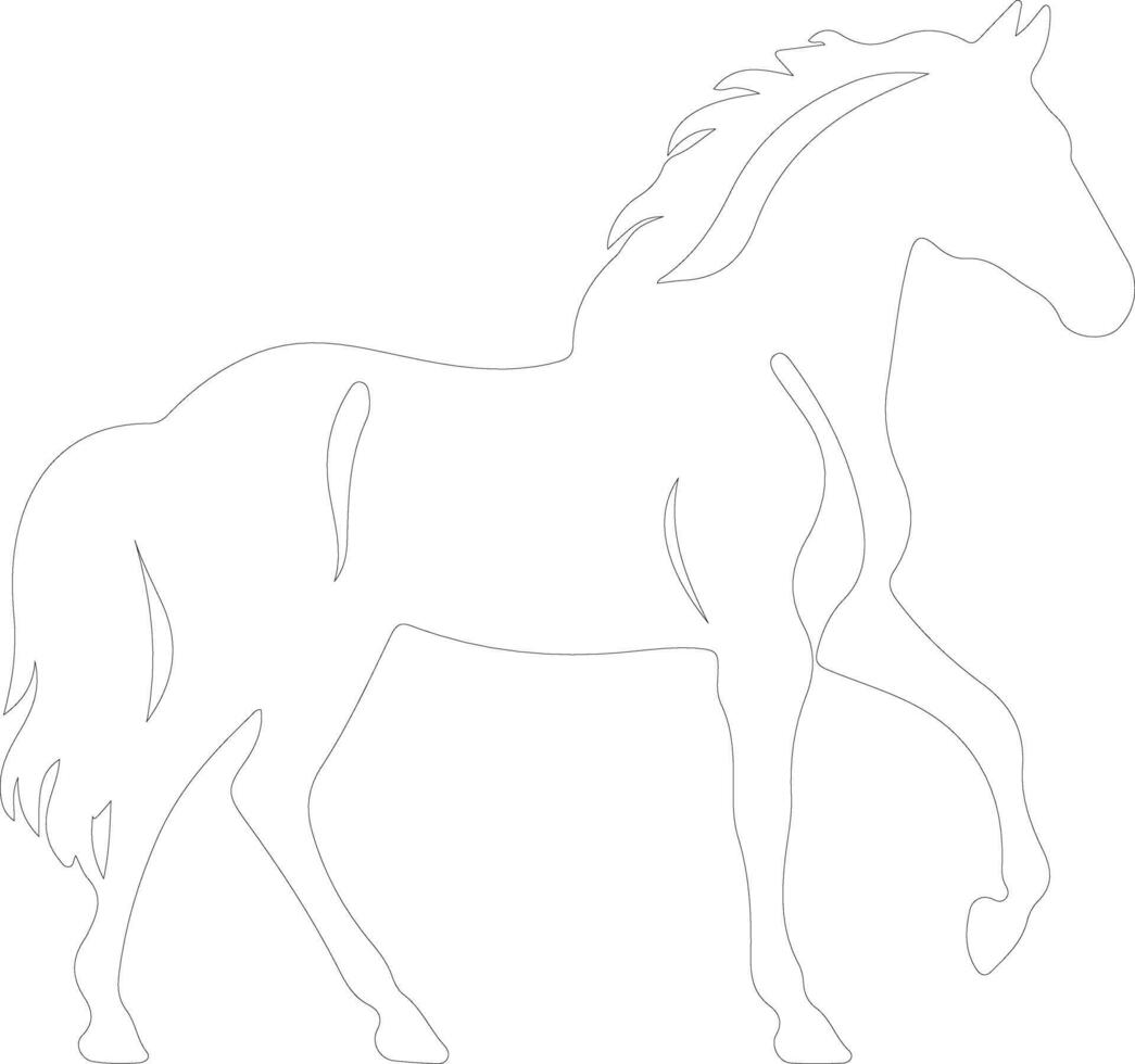 Pferd Gliederung Silhouette vektor