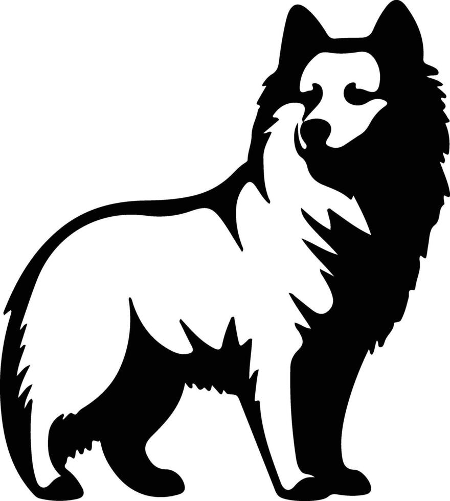 samoyed schwarz Silhouette vektor