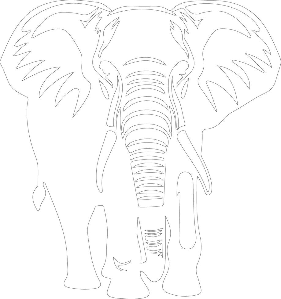 afrikanisch Elefant Gliederung Silhouette vektor