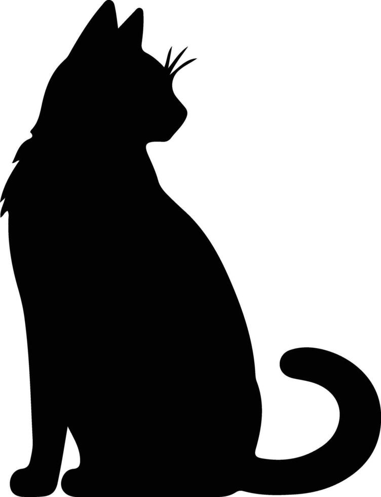 japanisch Bobtail Katze schwarz Silhouette vektor