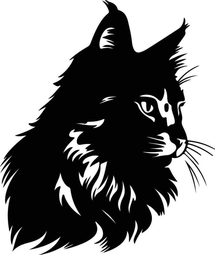 sibirisk katt silhuett porträtt vektor