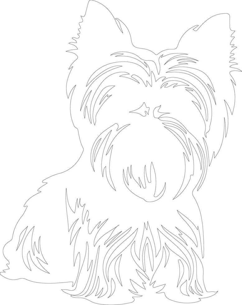 Yorkshire Terrier Gliederung Silhouette vektor