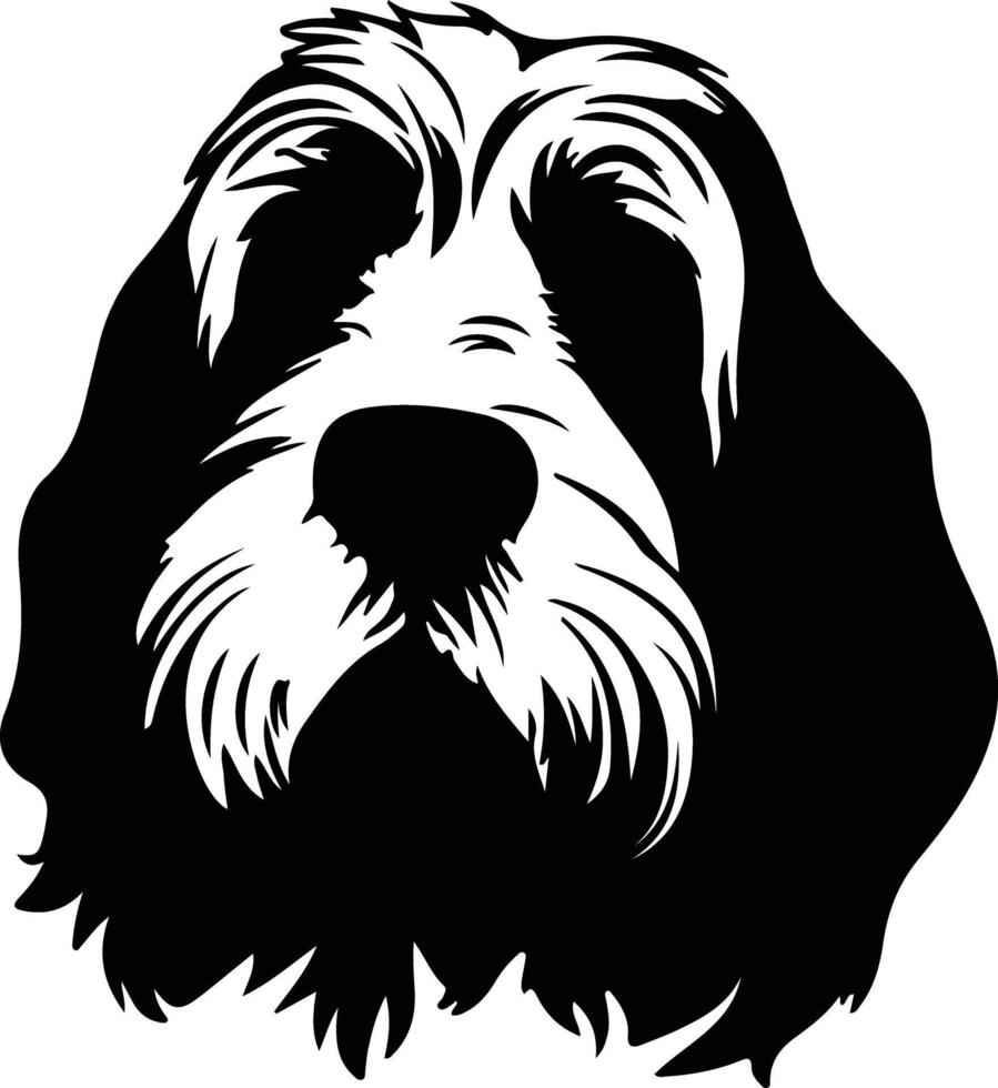 klein Basset Griffon venden Silhouette Porträt vektor