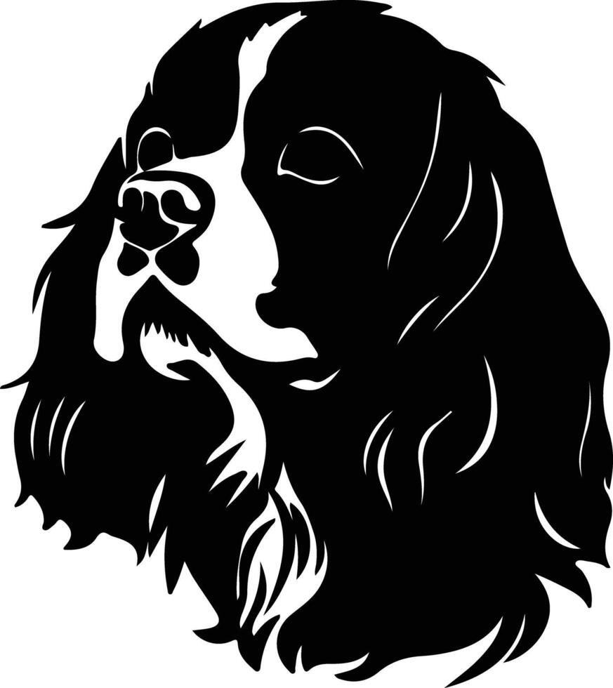 Kavalier König Charles Spaniel Silhouette Porträt vektor