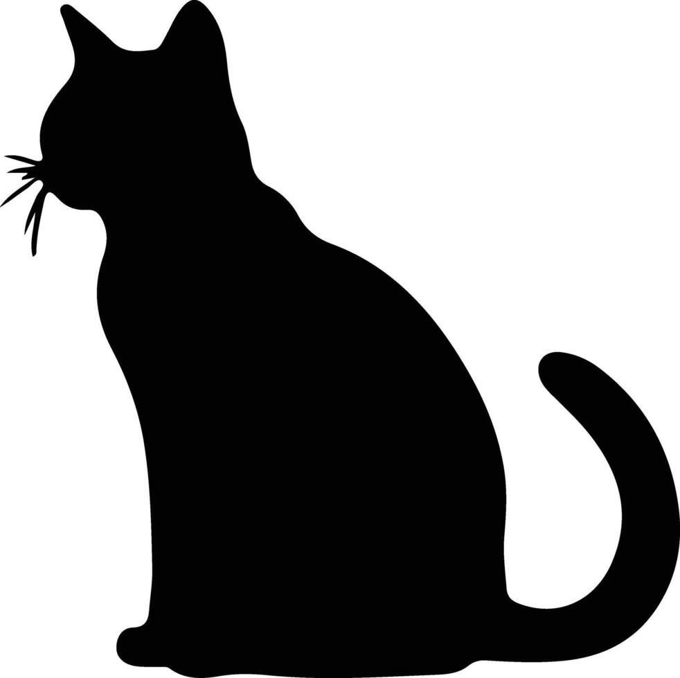 bombay katt svart silhuett vektor