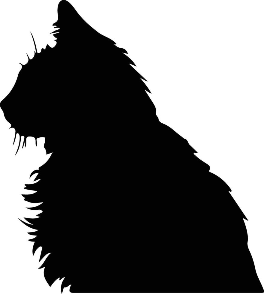 norwegisch Wald Katze schwarz Silhouette vektor