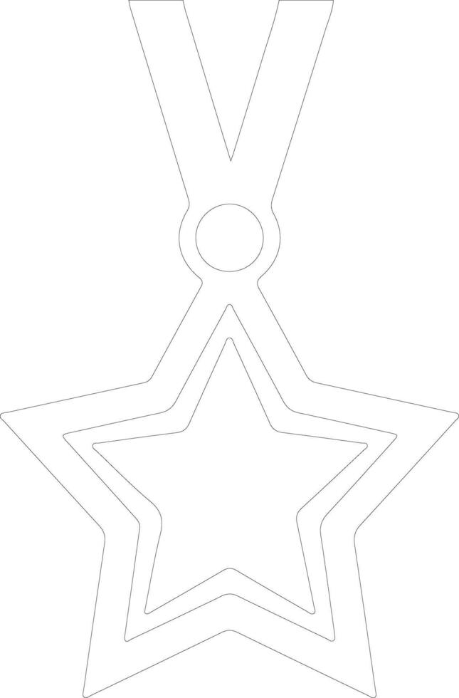 medalj ikon översikt silhuett vektor
