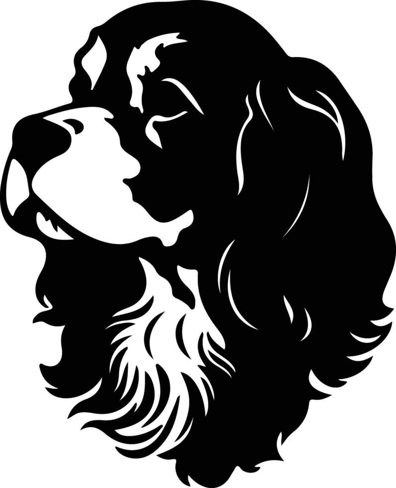 König Charles Spaniel Silhouette Porträt vektor