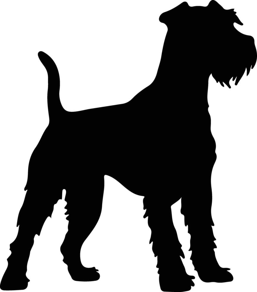 Seenland Terrier Silhouette Porträt vektor