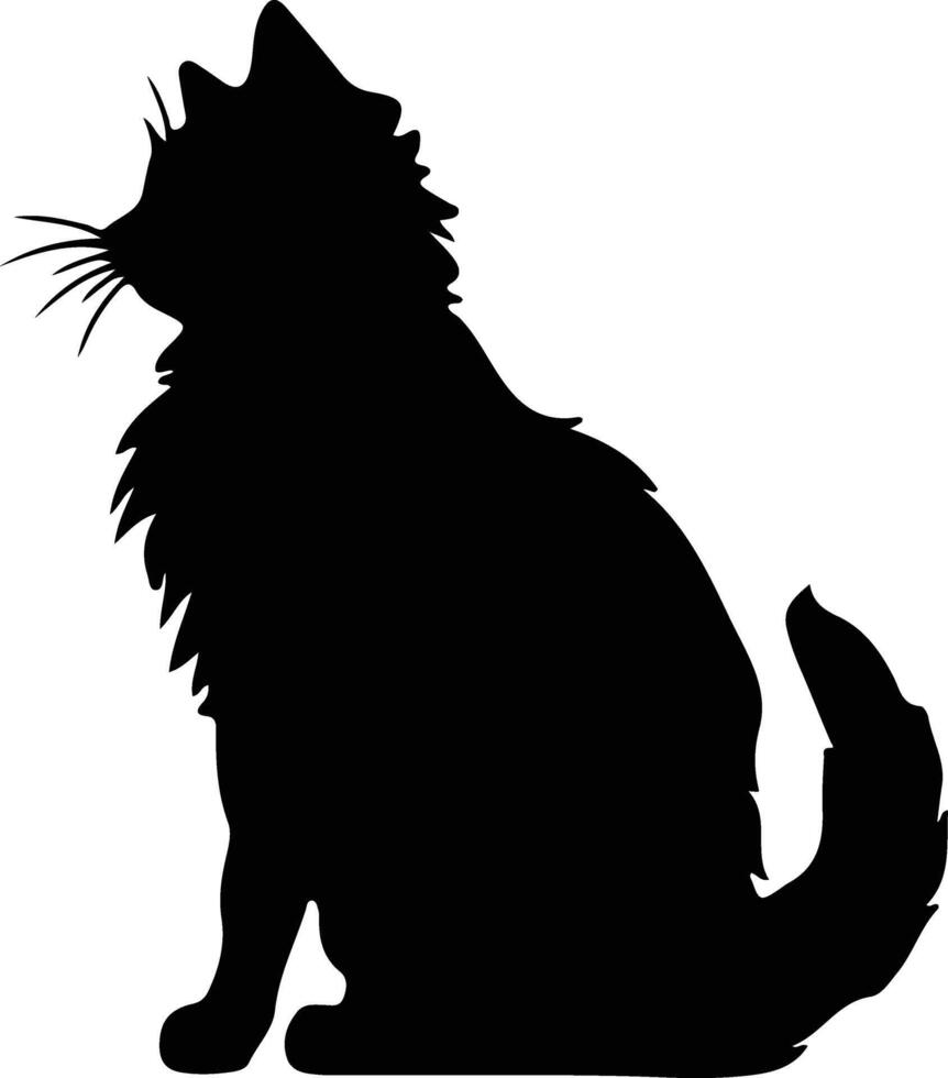 kurilisch Bobtail Katze Silhouette Porträt vektor