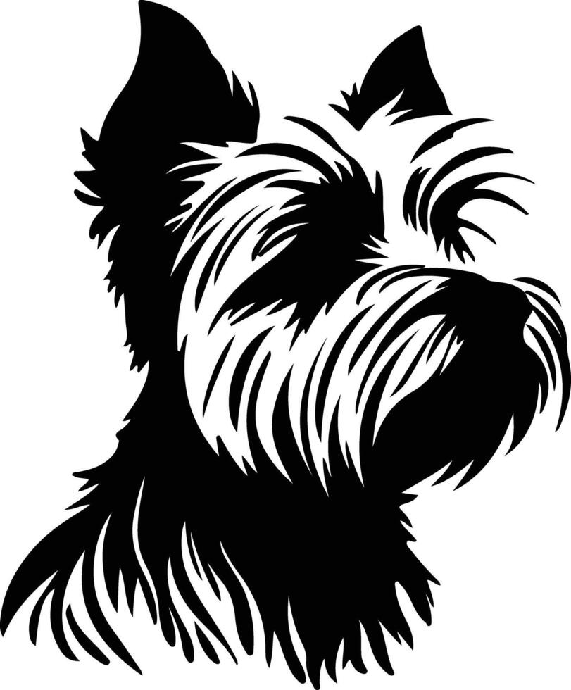 Yorkshire Terrier schwarz Silhouette vektor