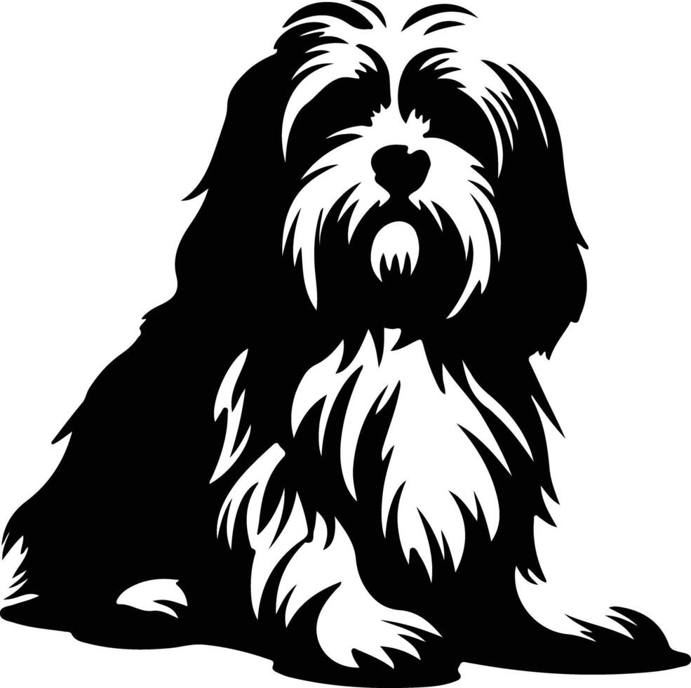 tibetan terrier svart silhuett vektor