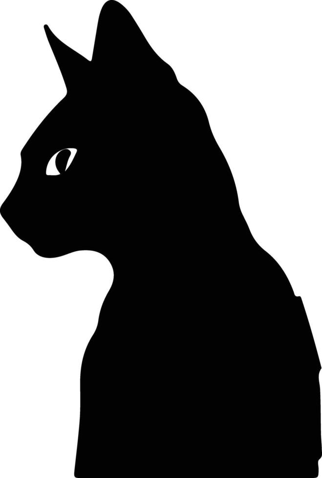 Farbpunkt kurzes Haar Katze Silhouette Porträt vektor