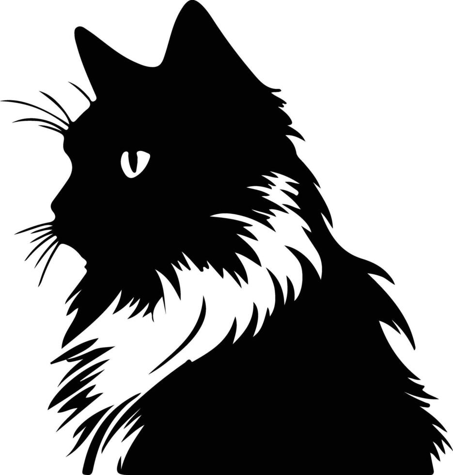 Ragdoll Katze Silhouette Porträt vektor