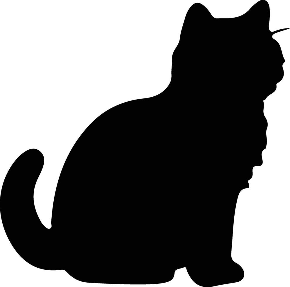 Munchkin Katze schwarz Silhouette vektor