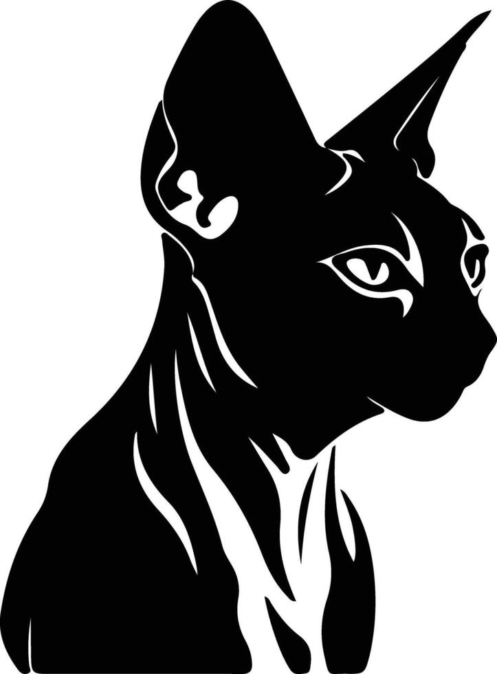 donskoy don sphynx katt svart silhuett vektor