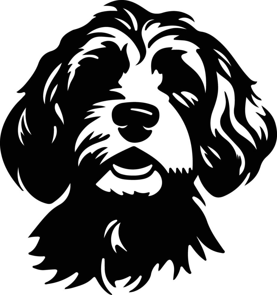 Cockapoo schwarz Silhouette vektor