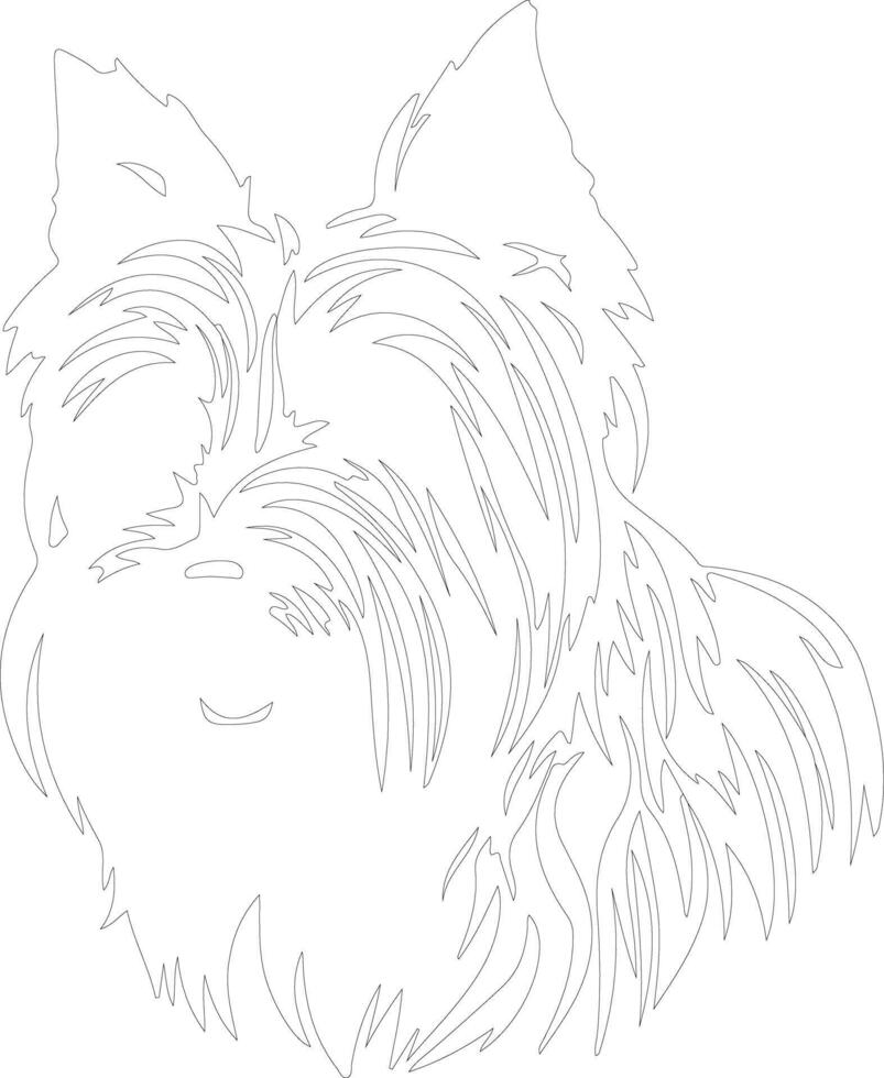 Skye Terrier Gliederung Silhouette vektor