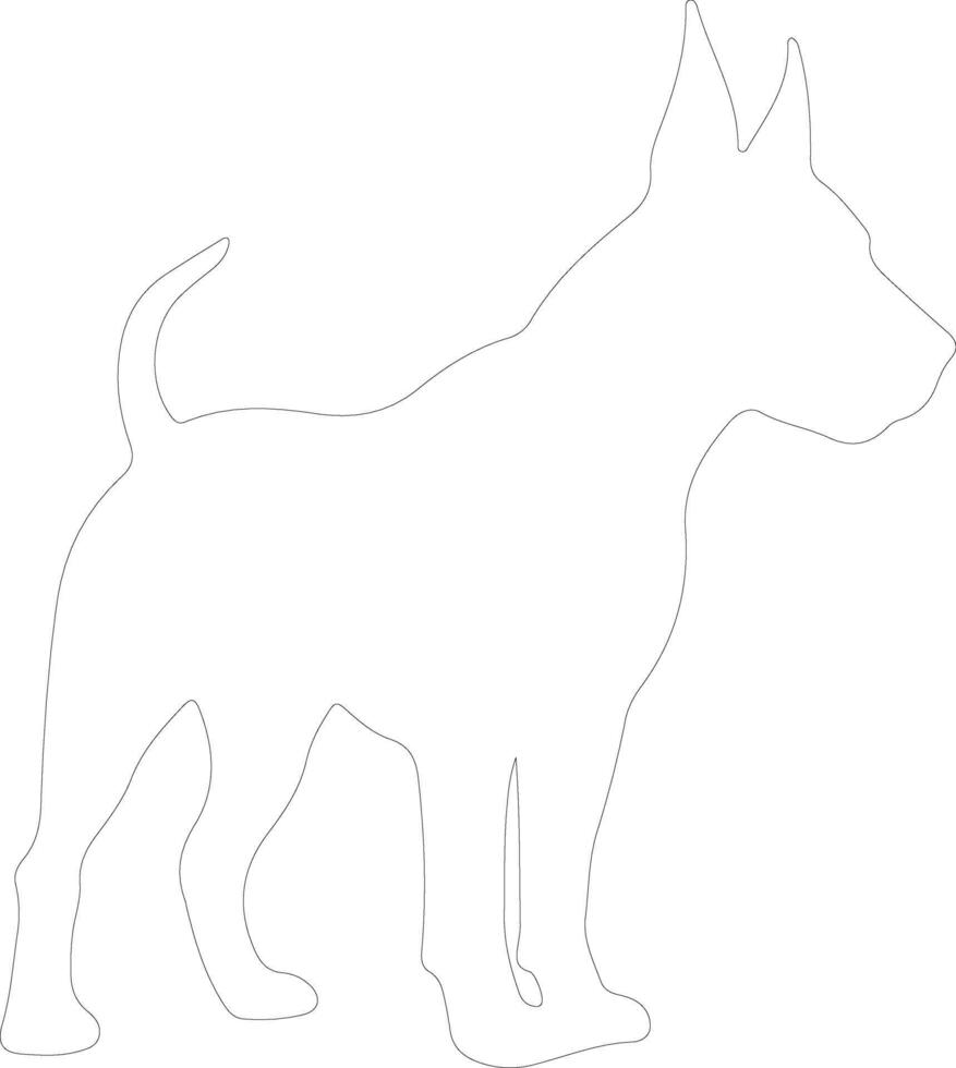 tjur terrier översikt silhuett vektor