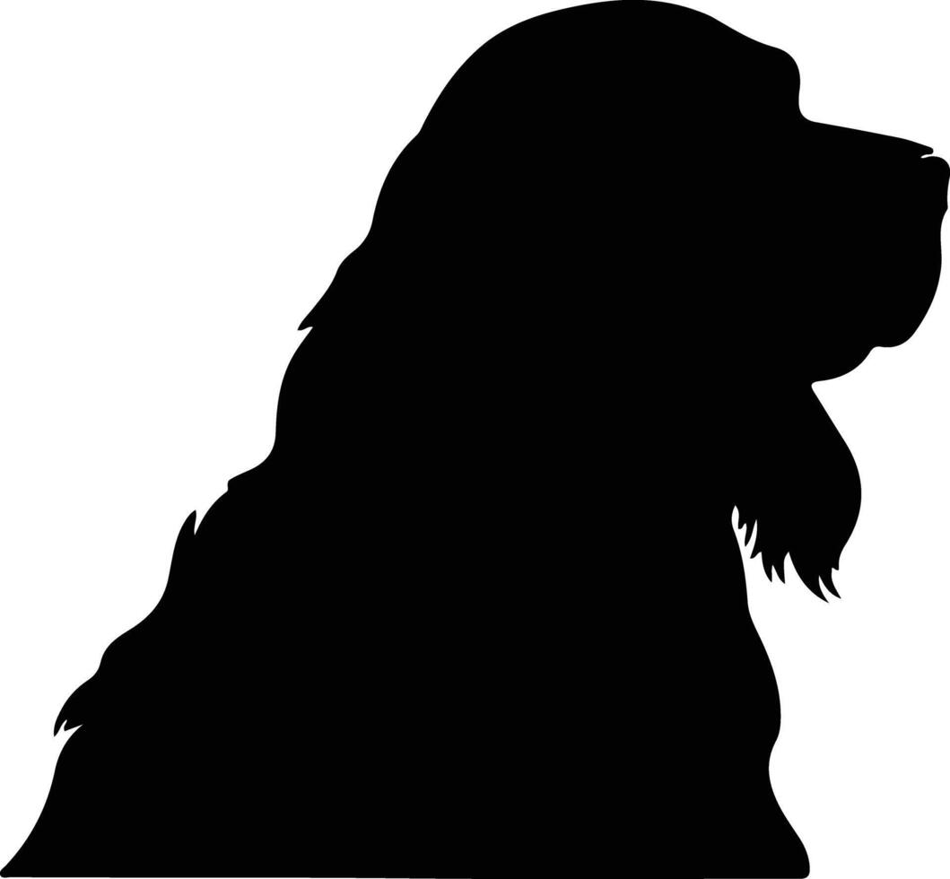 sussex Spaniel schwarz Silhouette vektor