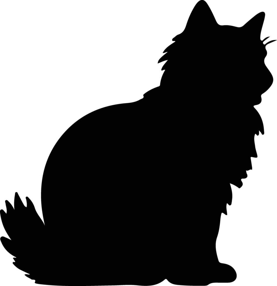 Ragamuffin Katze schwarz Silhouette vektor