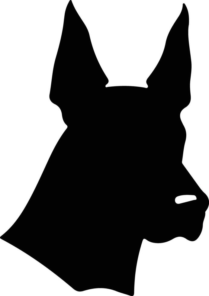 Dobermann Pinscher Silhouette Porträt vektor