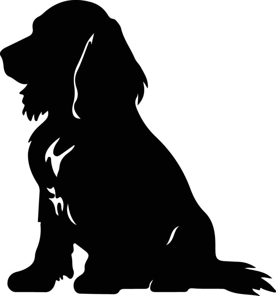 amerikanisch Cocker Spaniel schwarz Silhouette vektor