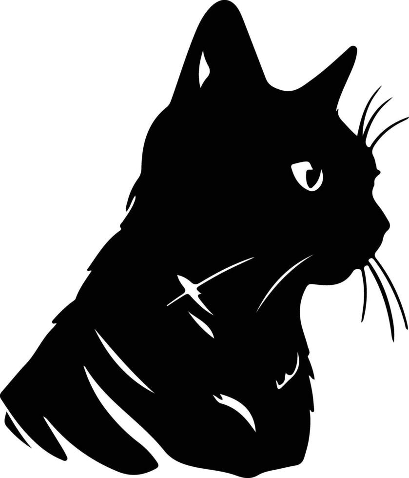 amerikanisch Drahthaar Katze Silhouette Porträt vektor