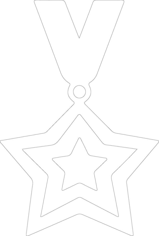 Medaille Symbol Gliederung Silhouette vektor