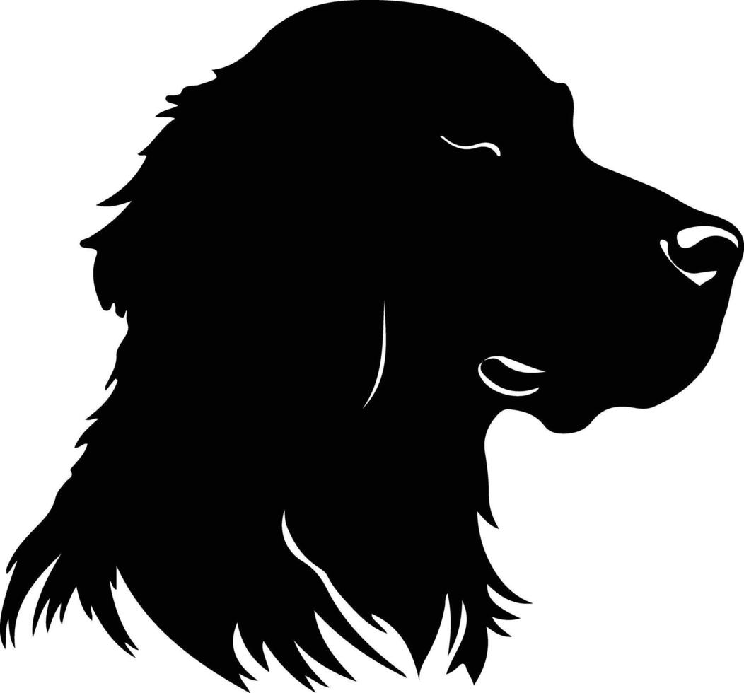 flach beschichtet Retriever Silhouette Porträt vektor