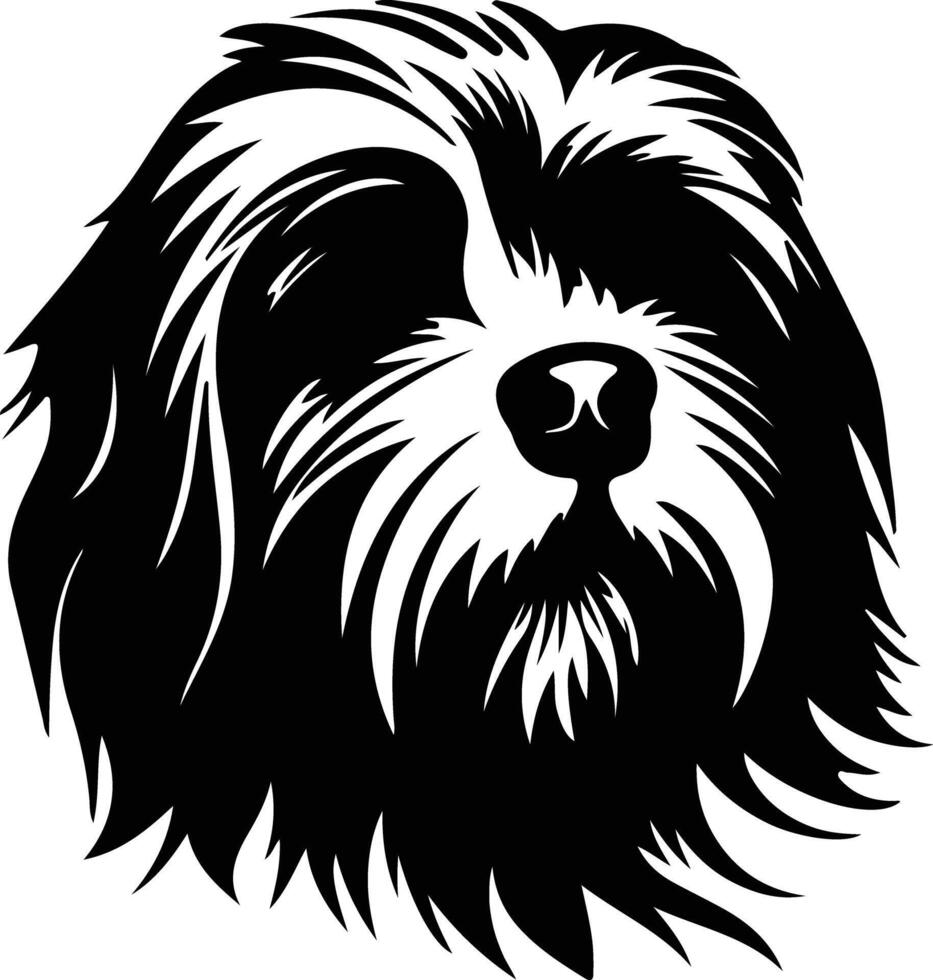 tibetanisch Terrier Silhouette Porträt vektor