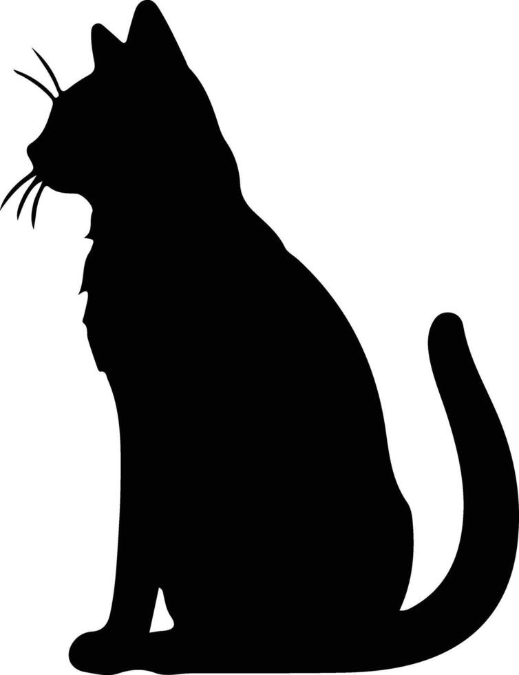 Sam sahet Katze schwarz Silhouette vektor