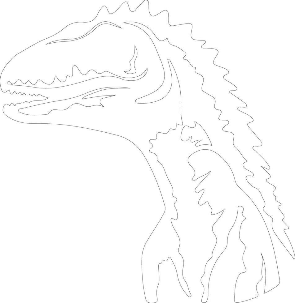 dilophosaurus översikt silhuett vektor