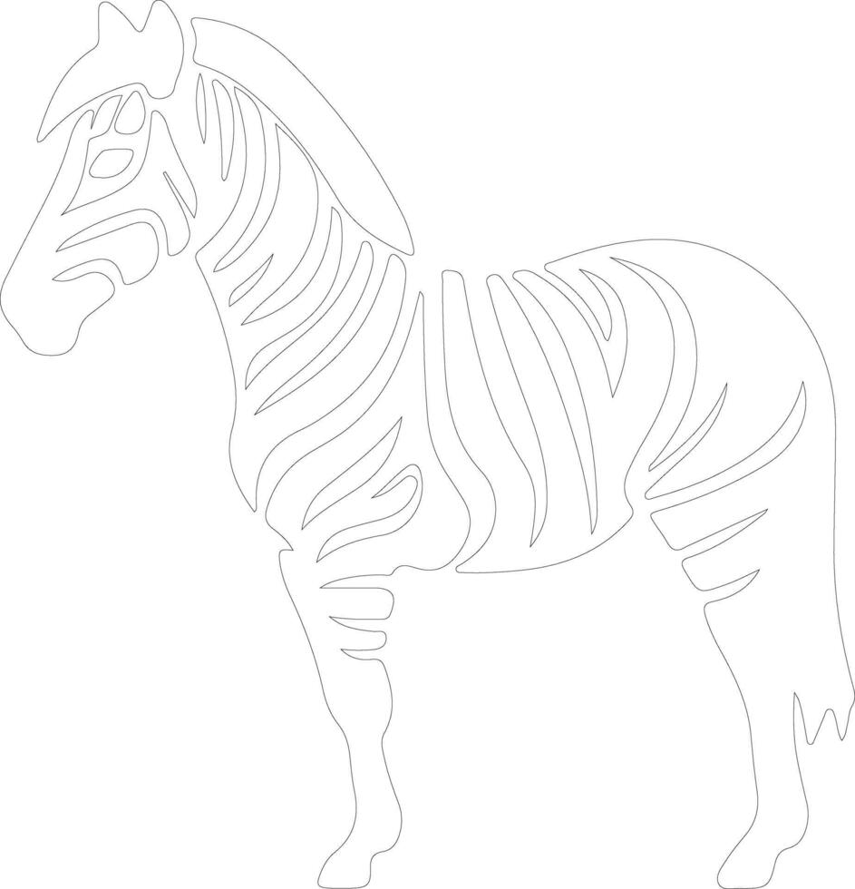 quagga Gliederung Silhouette vektor