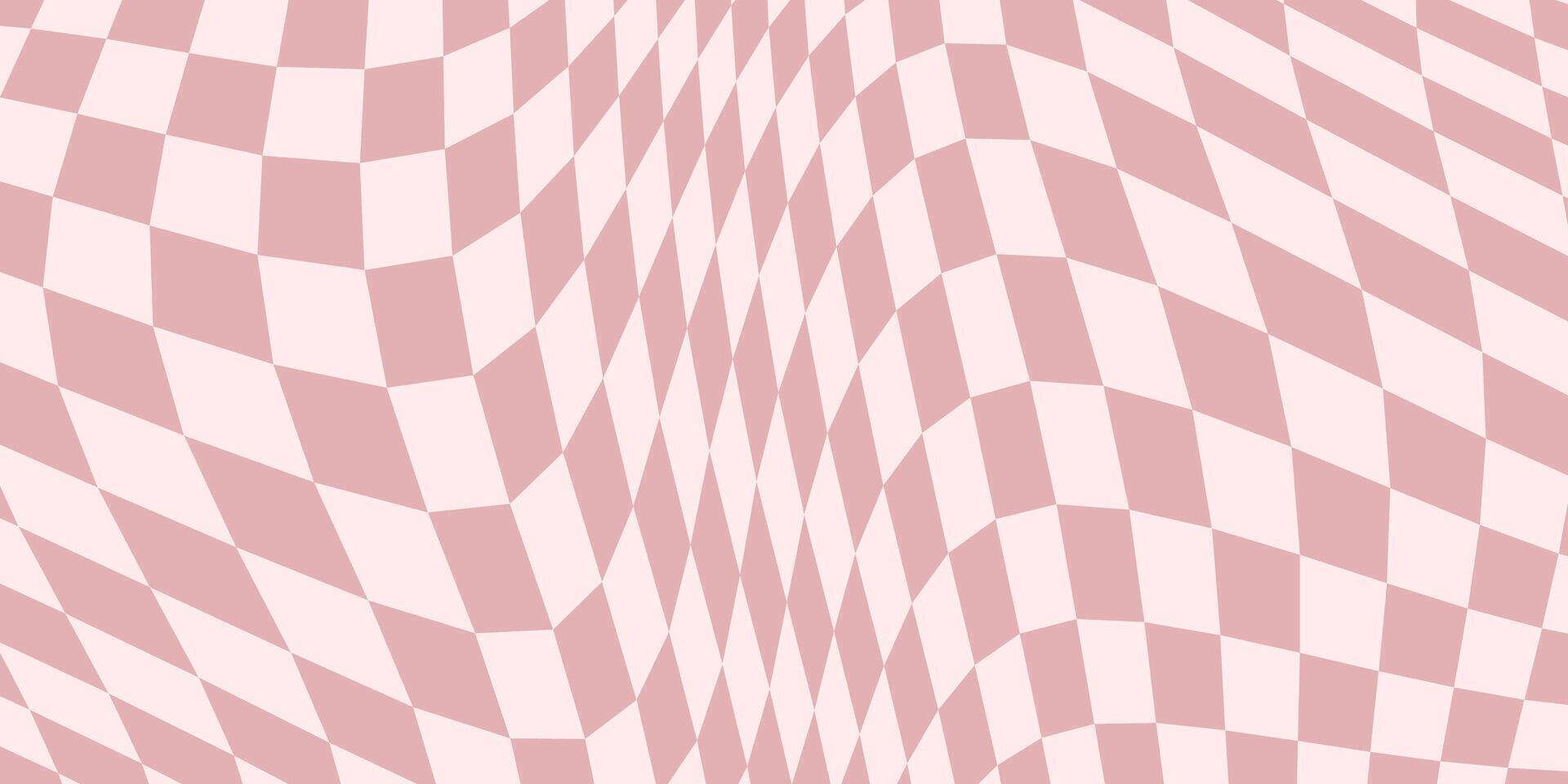 abstrakt bakgrund terar psychedelic häftig checkerboard design i 1970-talet hippie retro stil. en vektor mönster redo för använda sig av, rosa Färg palett