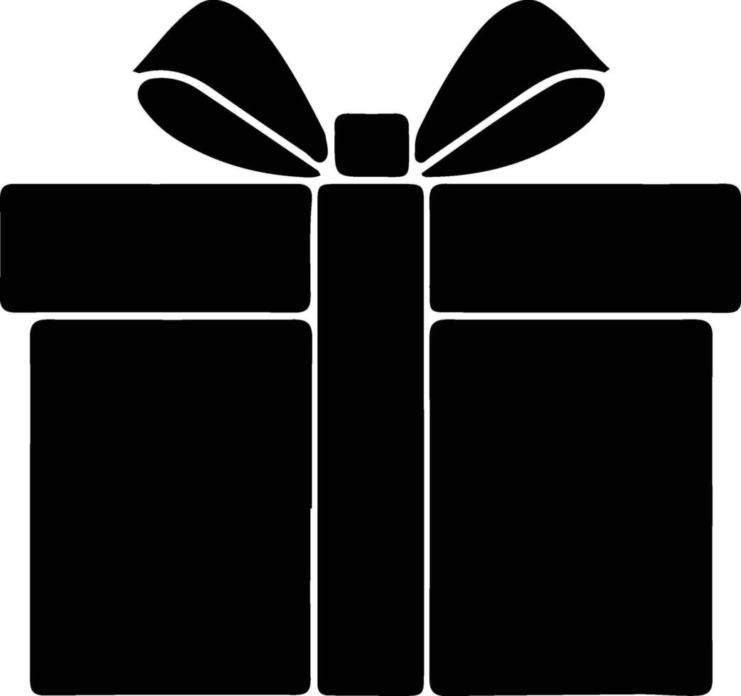 Geschenk Symbol schwarz Silhouette vektor