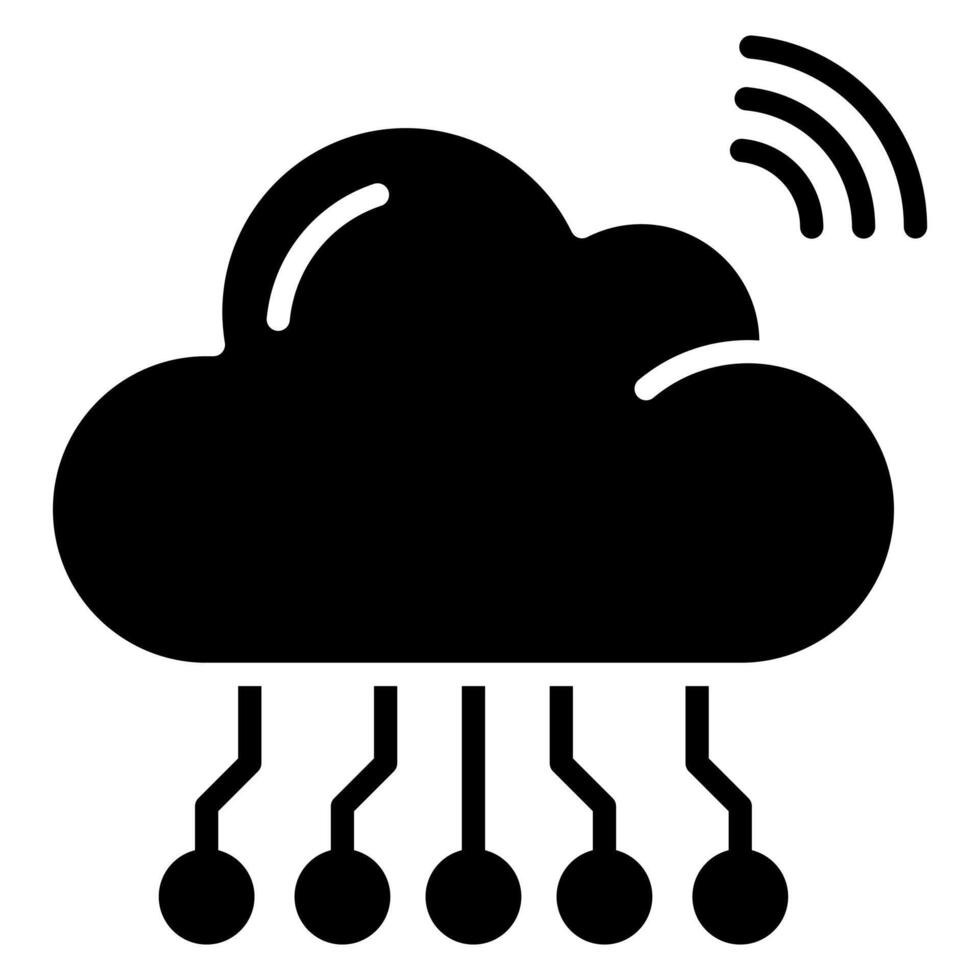 iot Wolke Symbol Linie Vektor Illustration