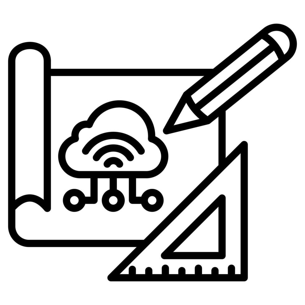 iot die Architektur Symbol Linie Vektor Illustration