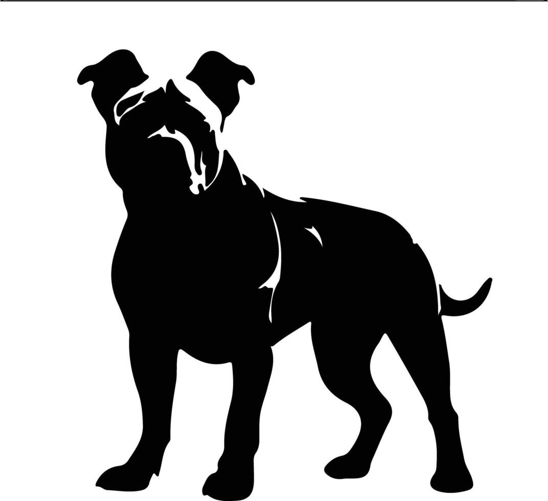amerikanisch Grube Stier Terrier schwarz Silhouette vektor
