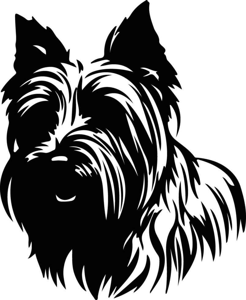 skye terrier svart silhuett vektor