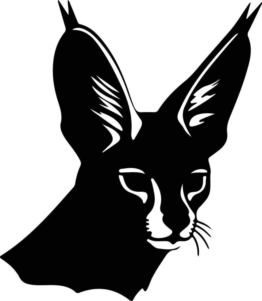 Serval Silhouette Porträt vektor