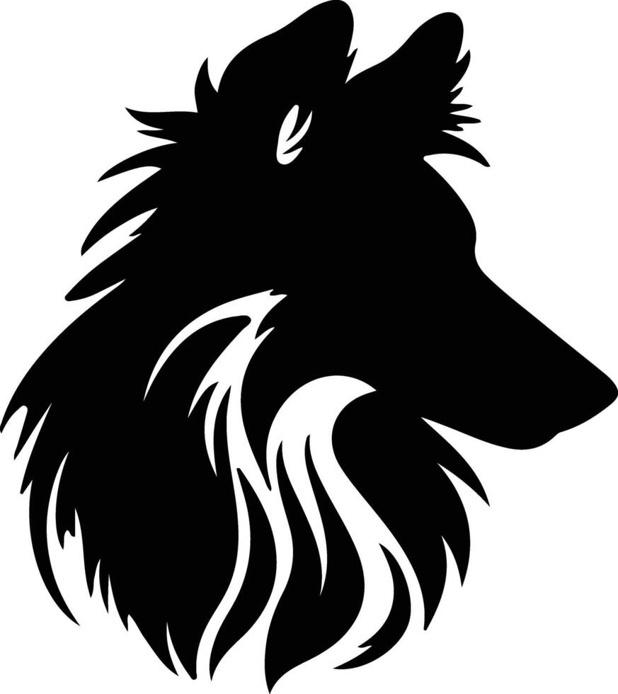 shetland sheepdog silhuett porträtt vektor