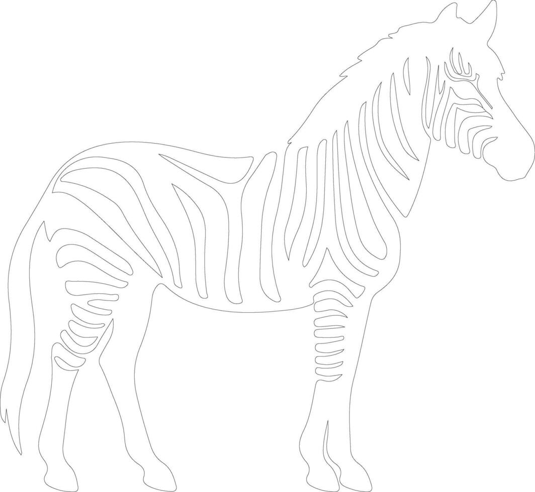 quagga Gliederung Silhouette vektor