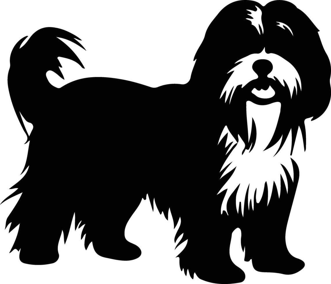 tibetanisch Terrier schwarz Silhouette vektor